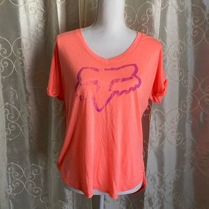 Fox 🦊 Split Hem Tee - Melon - S 👚